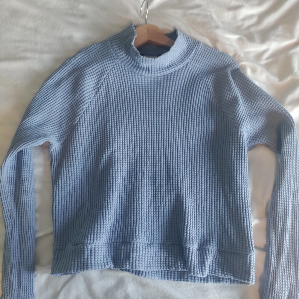 North Face 100% Cotton Waffle Mock Neck